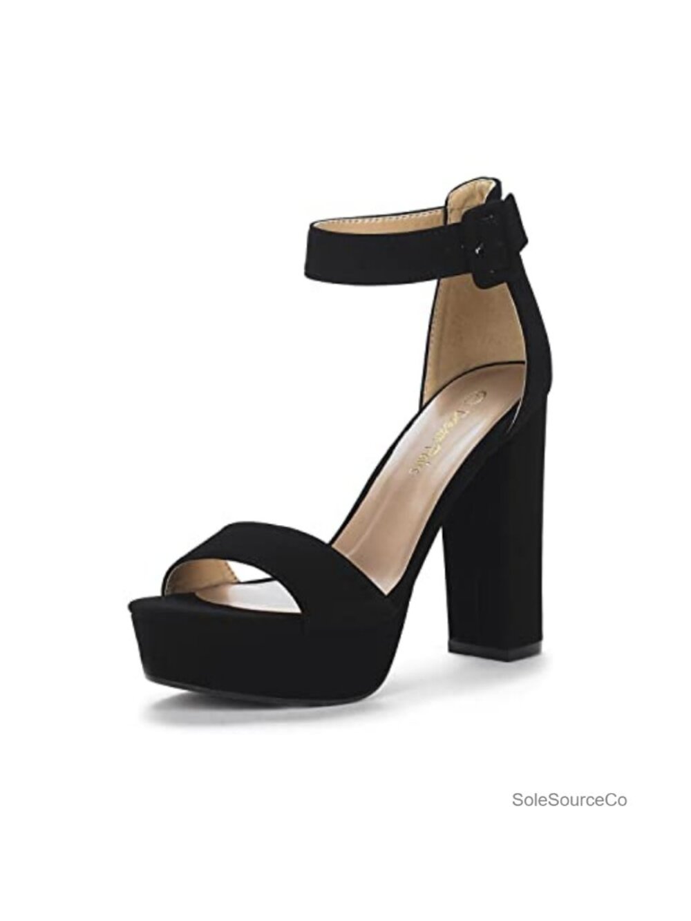 Platform High Heel Sandals Open Toe Ankle Strap Block Heel Wedding Party Dress
